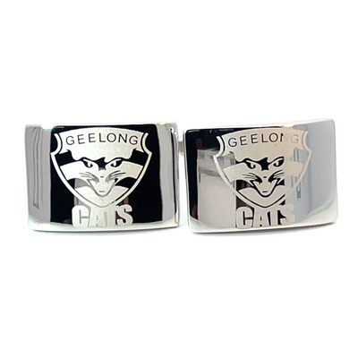 Silver Geelong Cats AFL Cufflinks