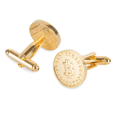 Gold Bitcoin Crypto Cufflinks