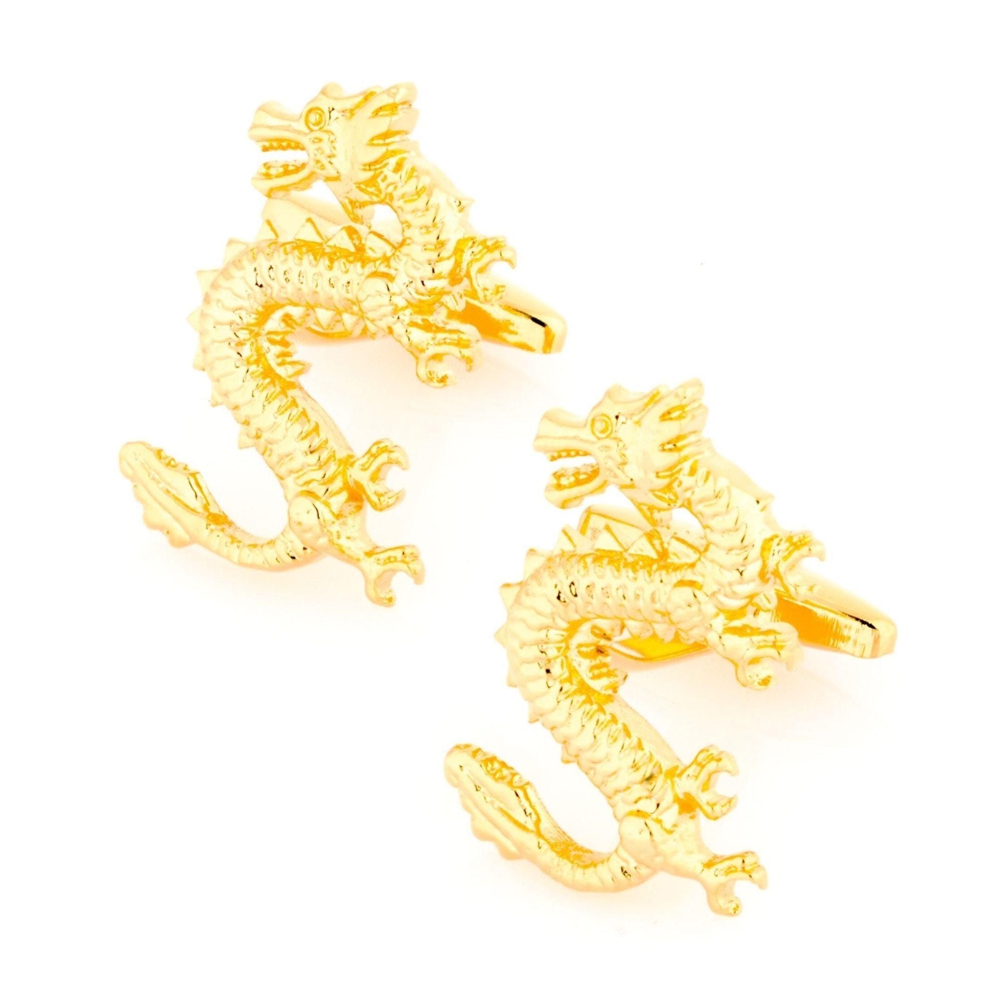 Golden Lucky Chinese Dragon Cufflinks