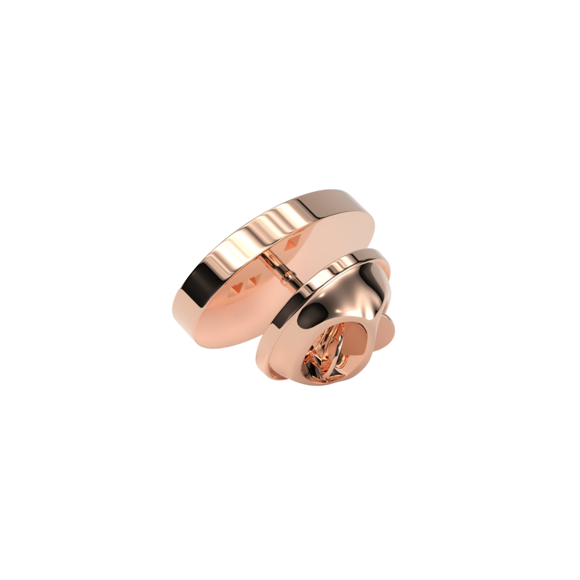 Oval Shiny Rose Gold Engravable Lapel Pin