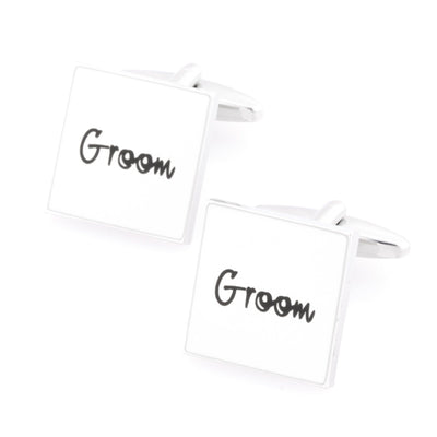 Groom White Wedding Cufflinks
