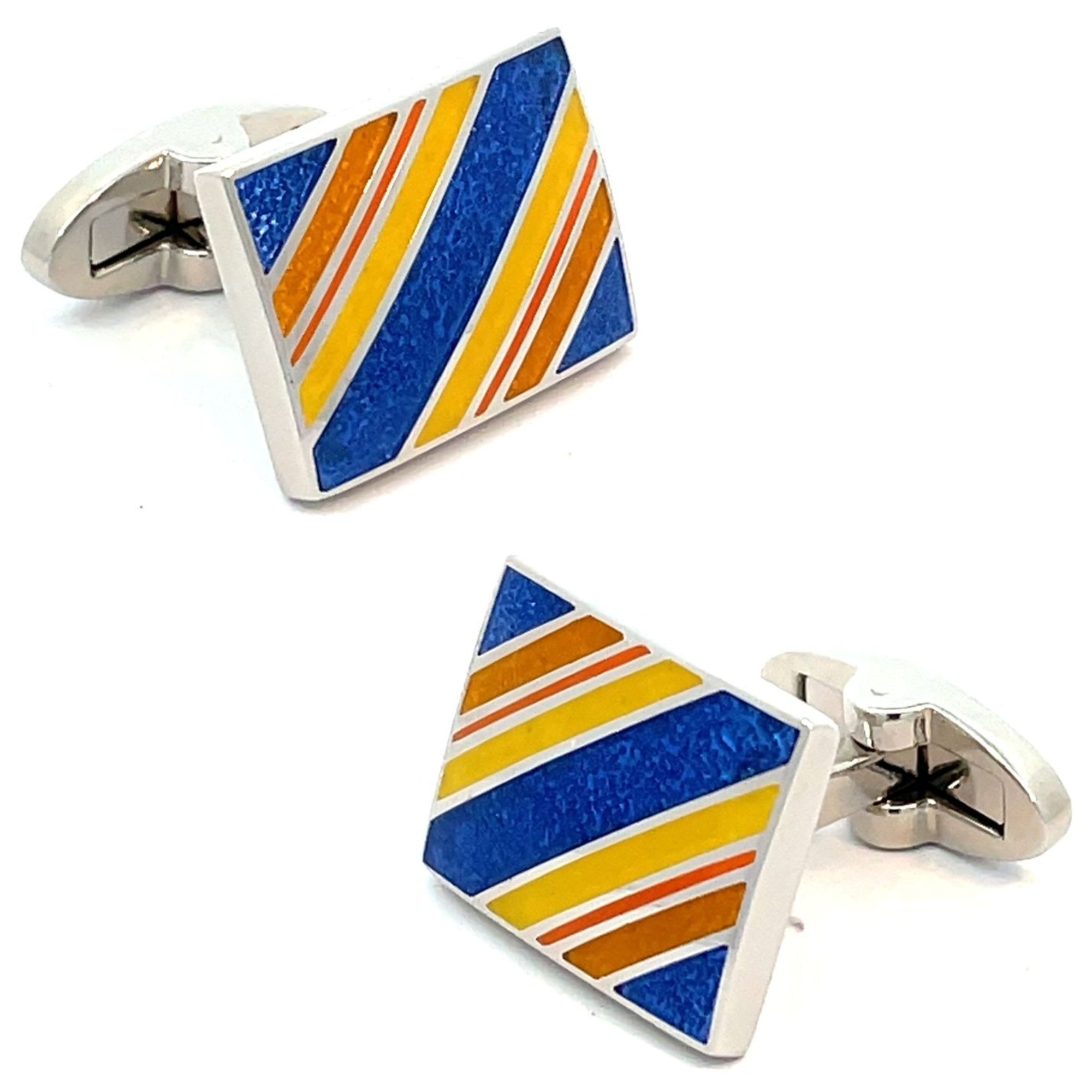 Multicolour Striped Rectangle Cufflinks