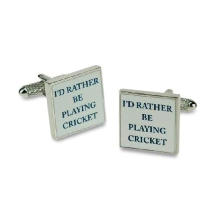 I'd rather be Playing Cricket Cufflinks