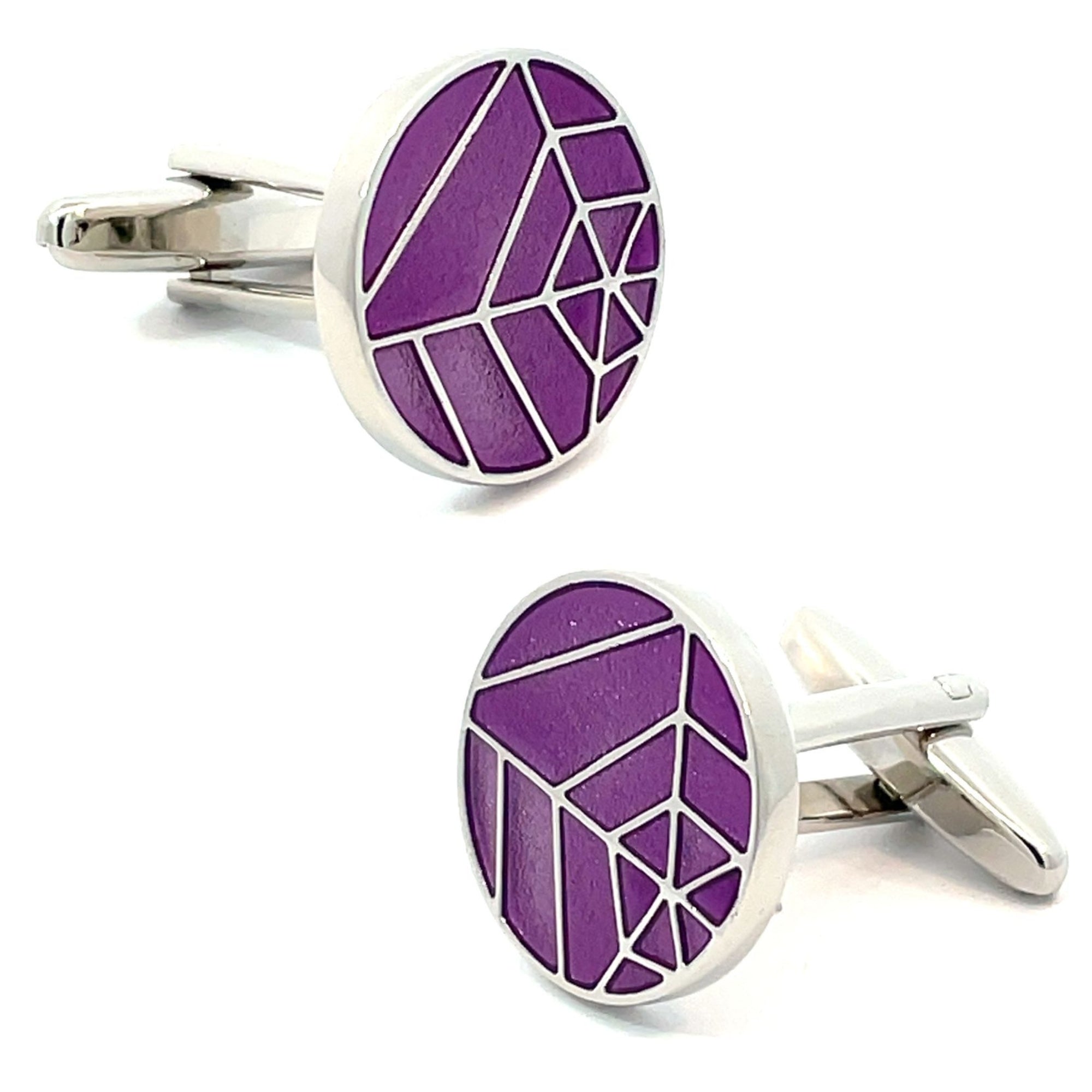 Purple Spider's Web Pattern Cufflinks