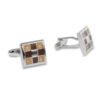 Nine Panel Brown Cufflinks