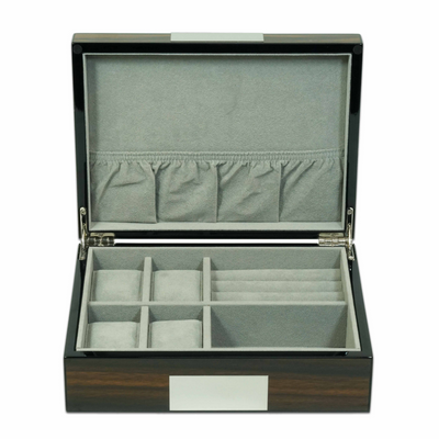 Ebony Wooden Cufflink Watch Box