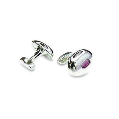 Oval Feature Purple Cufflinks