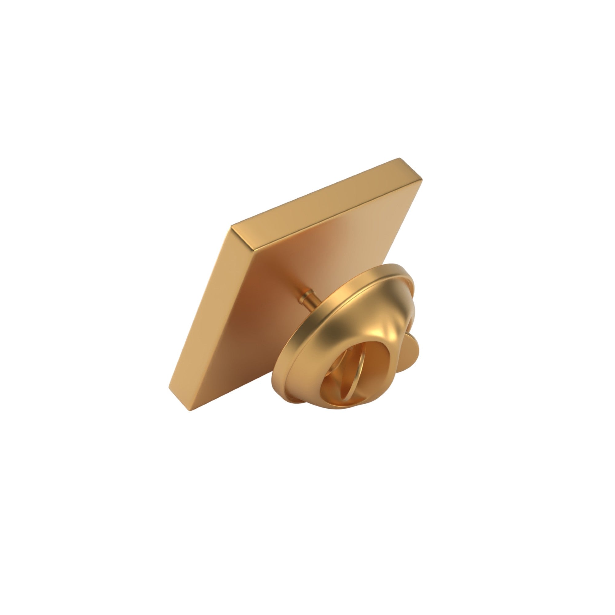 Square Brushed Gold Engravable Lapel Pin