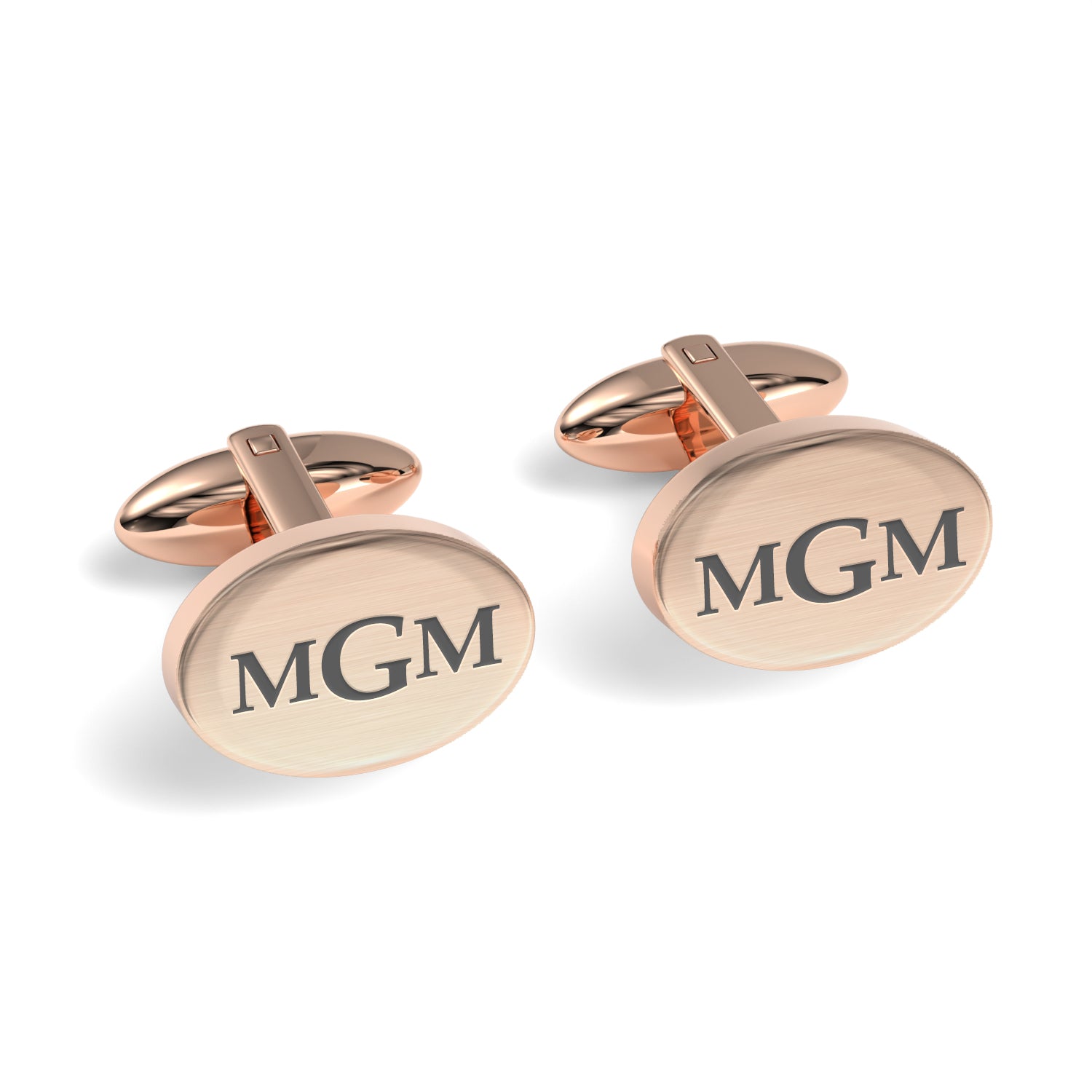 Engraved Monogram Initials Oval Cufflinks