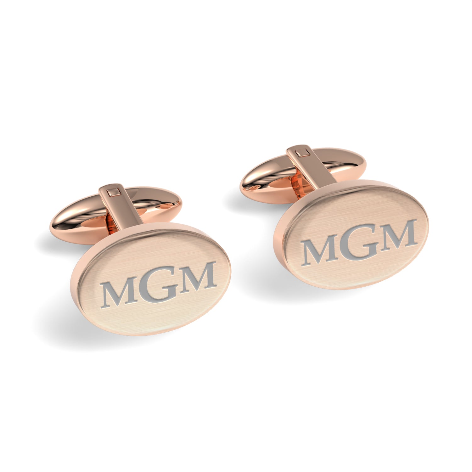 Engraved Monogram Initials Oval Cufflinks
