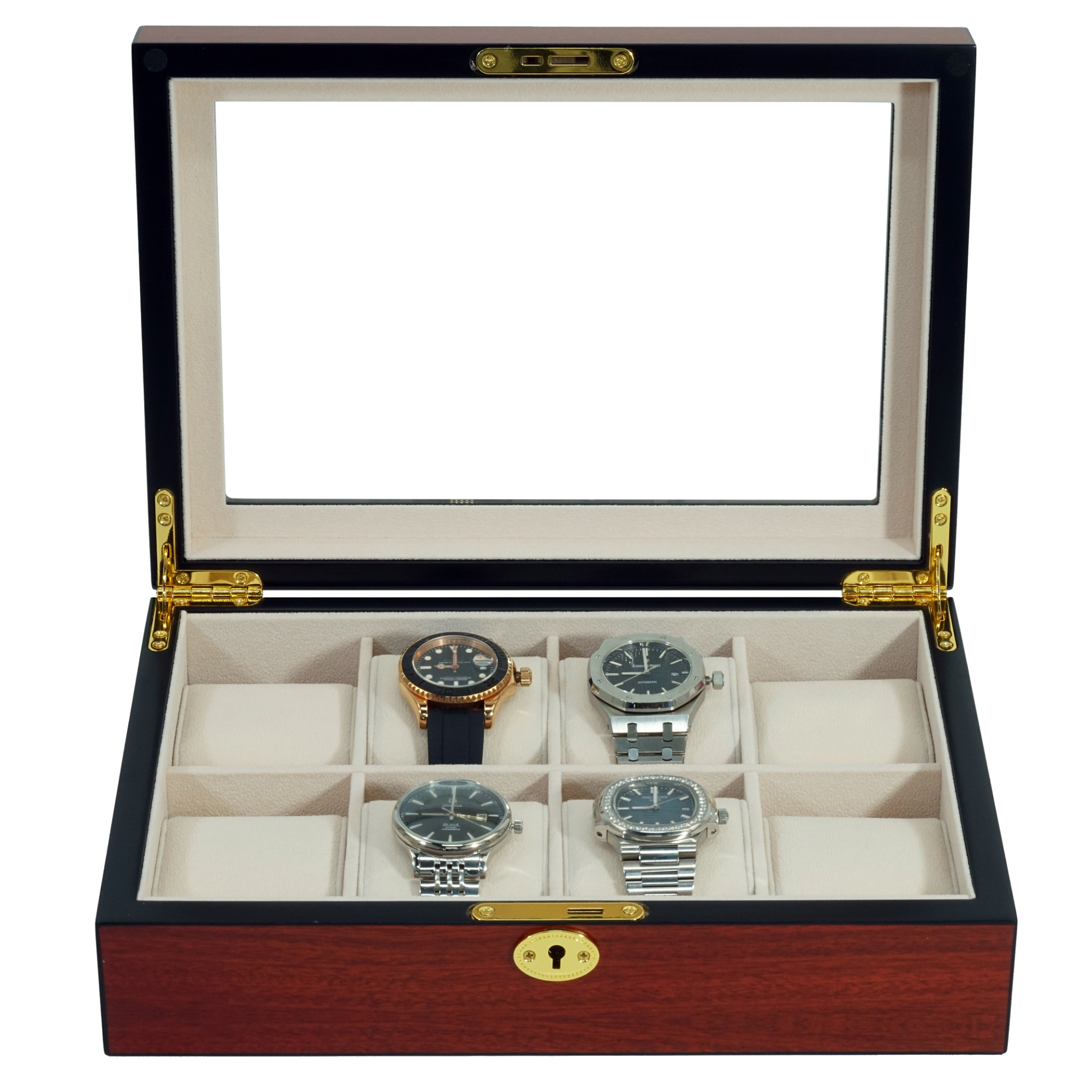 Cherry Wooden Watch Box for 8 Watches