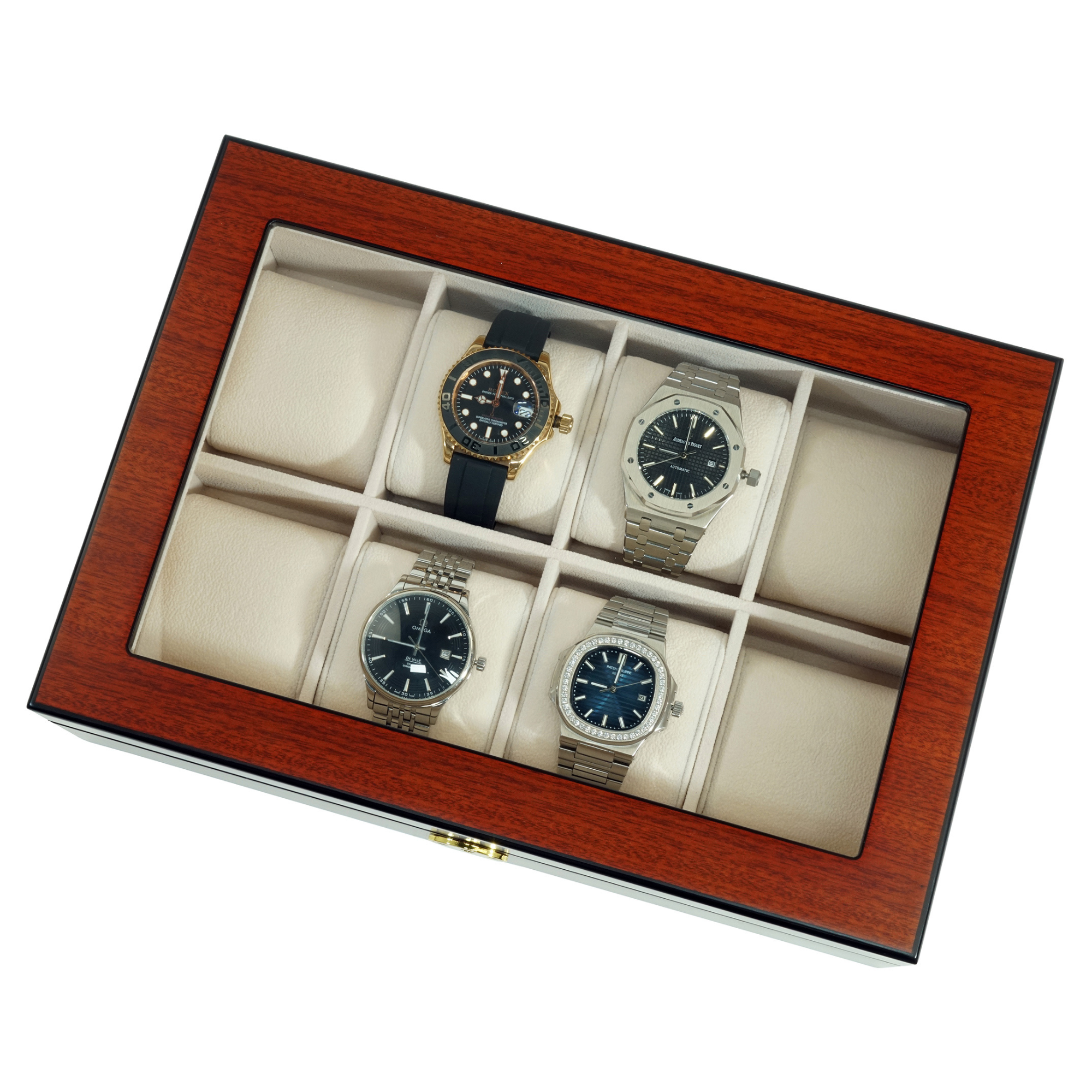 Cherry Wooden Watch Box for 8 Watches
