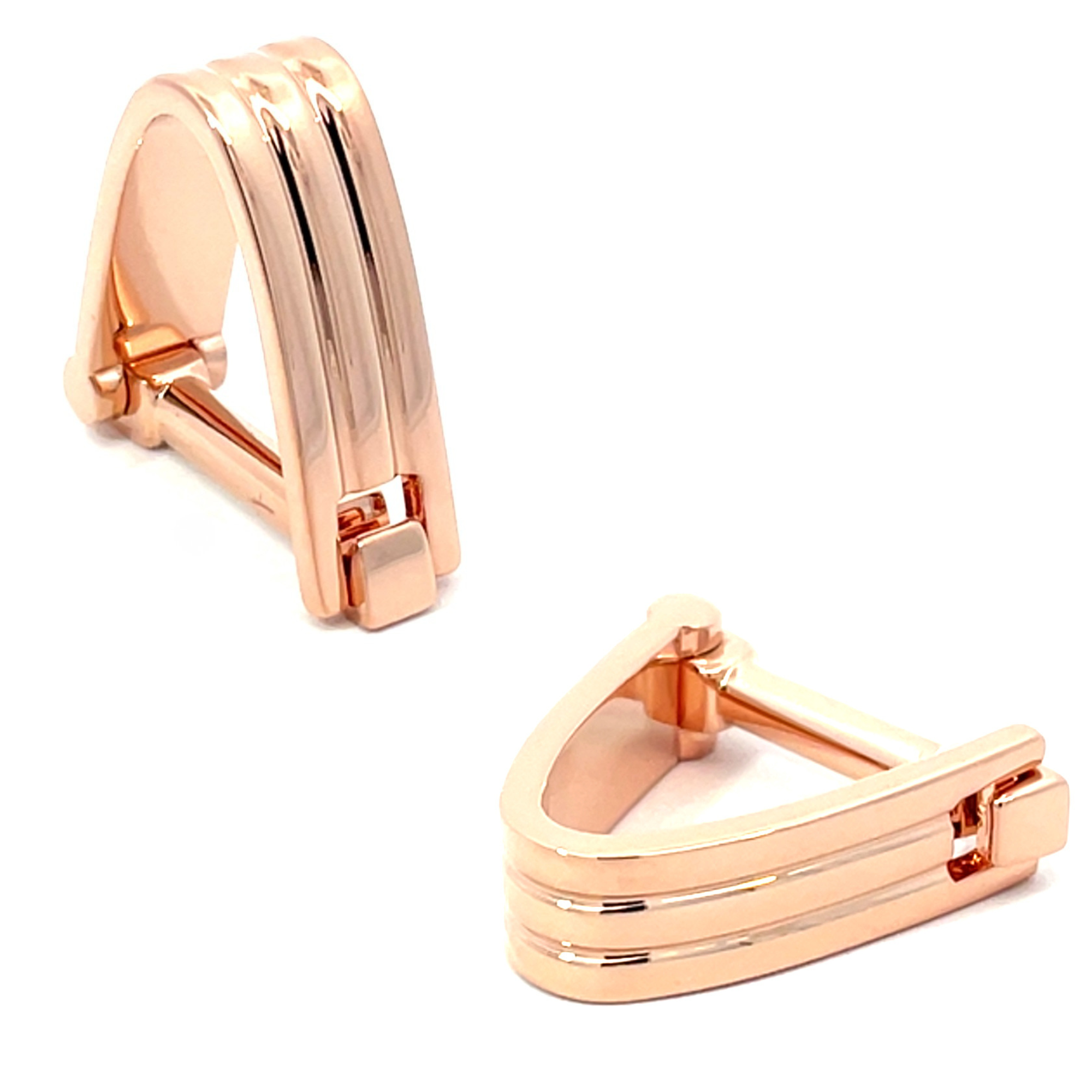 Wrap Around Rose Gold Groove Cufflinks