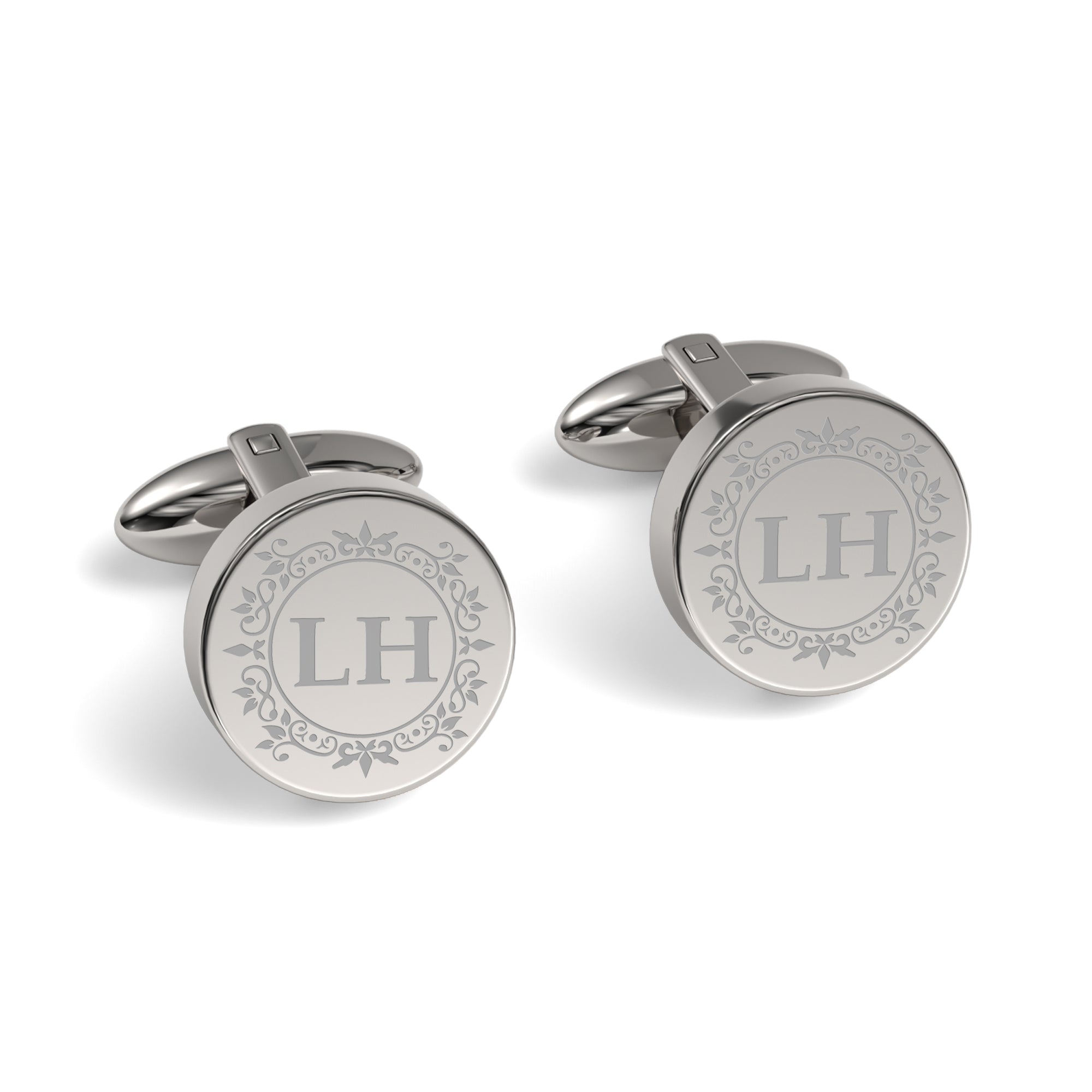 Elegant Engraved Initials Cufflinks