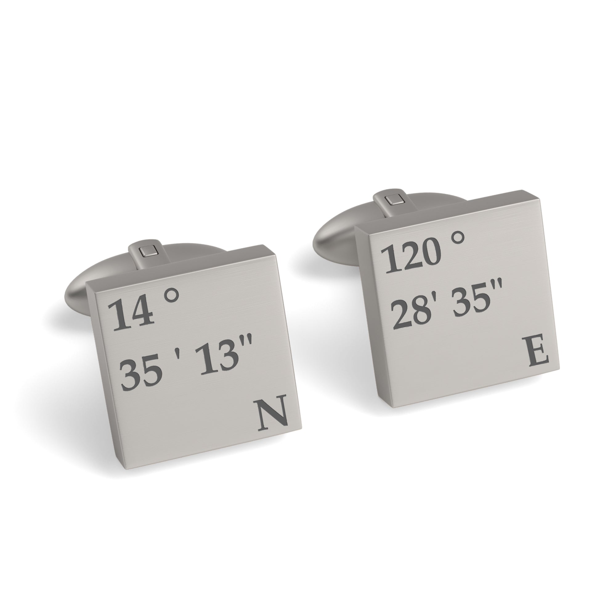 Latitude and Longitude Coordinates Engraved Cufflinks
