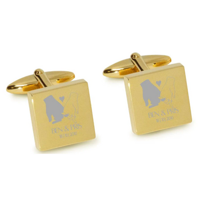 The Promise Engraved Cufflinks in Gold