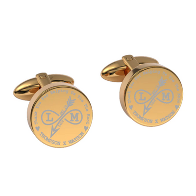 Tying The Knot Engraved Cufflinks in Gold