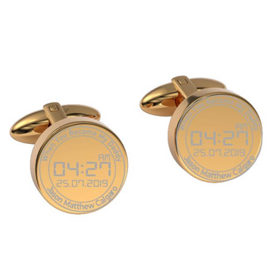 When You Became My Daddy Engraved Cufflinks in Gold