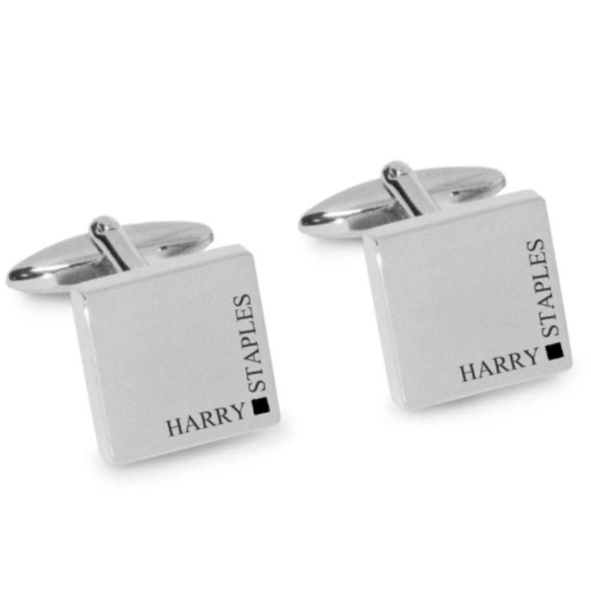 Full Name Engraved Cufflinks in Silver