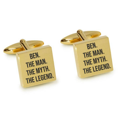 The Man The Myth The Legend Engraved Cufflinks in Gold