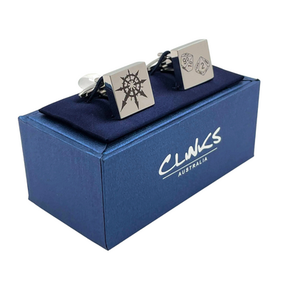 Your Logo Here Engraved Cufflinks in Silver