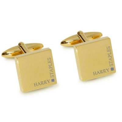 Full Name Engraved Cufflinks in Gold