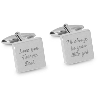 Love You Forever Dad I’ll Always Be Your Little Girl Cufflinks in Silver