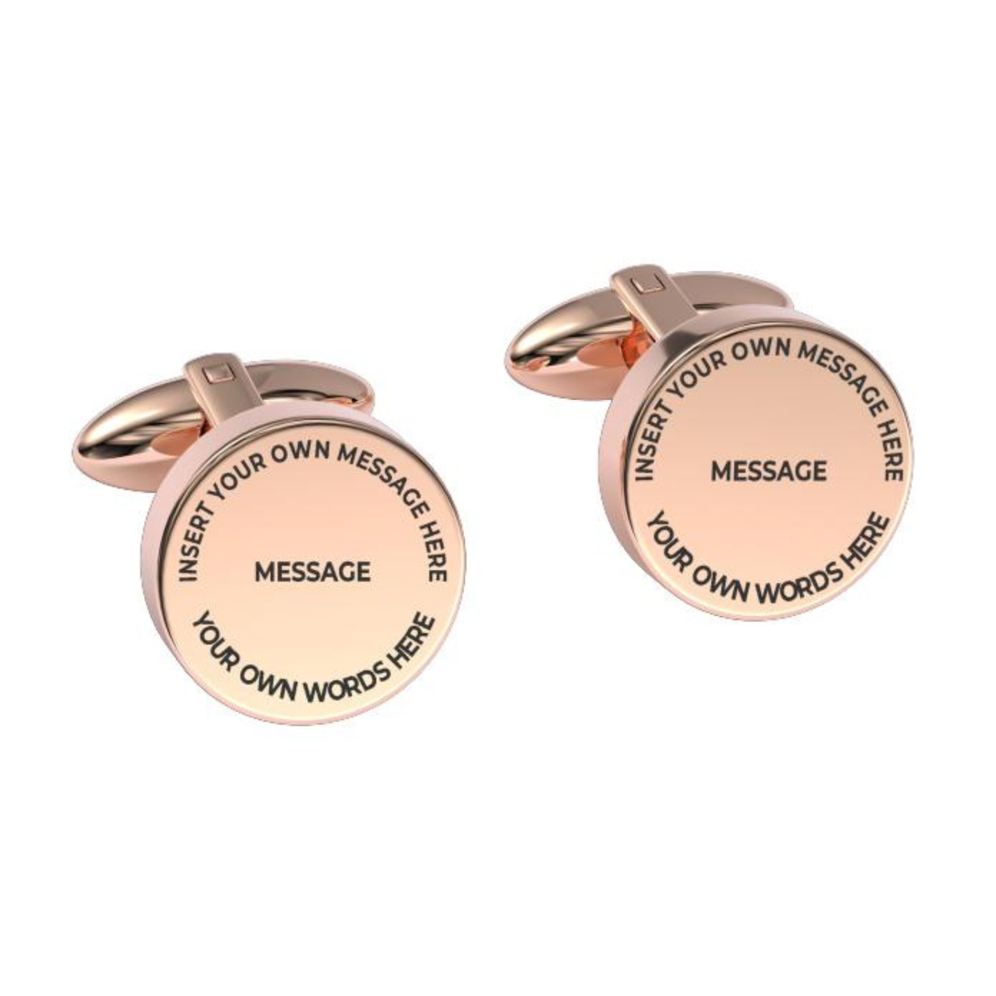 Insert Your Message Cufflinks in Rose Gold