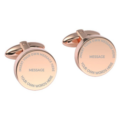Insert Your Message Cufflinks in Rose Gold