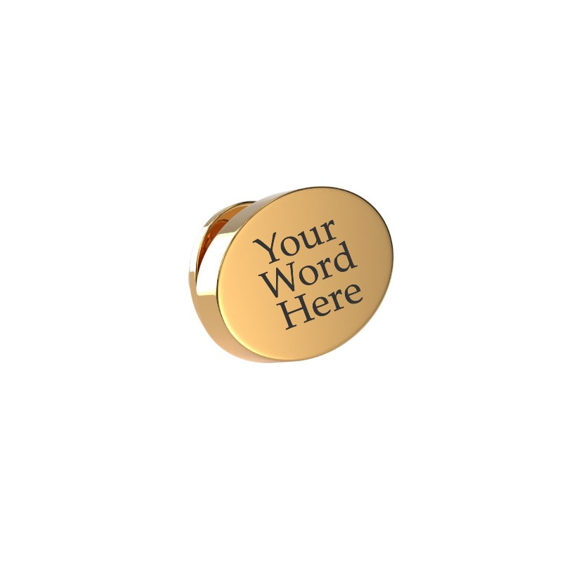 Custom Word Engraved Oval Lapel Pin