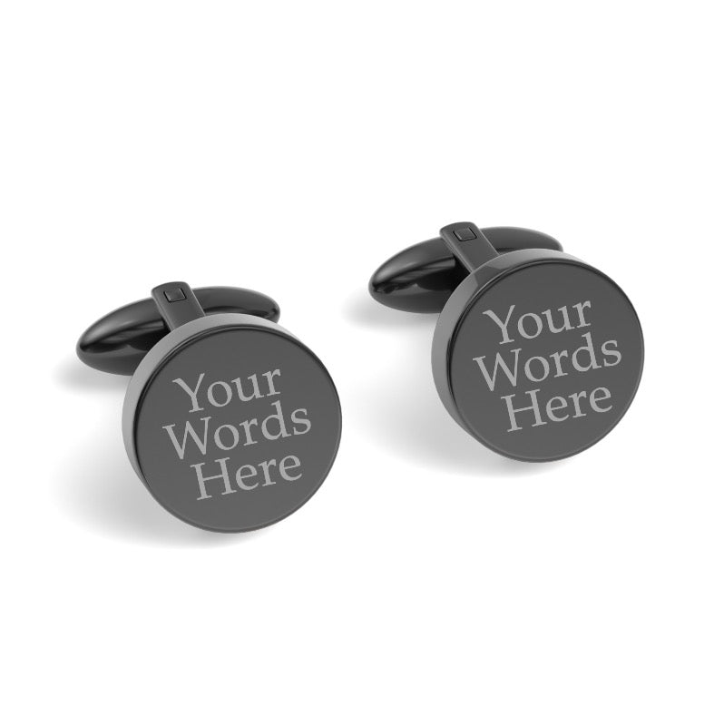 Your Words Here Engraved Round Cufflinks