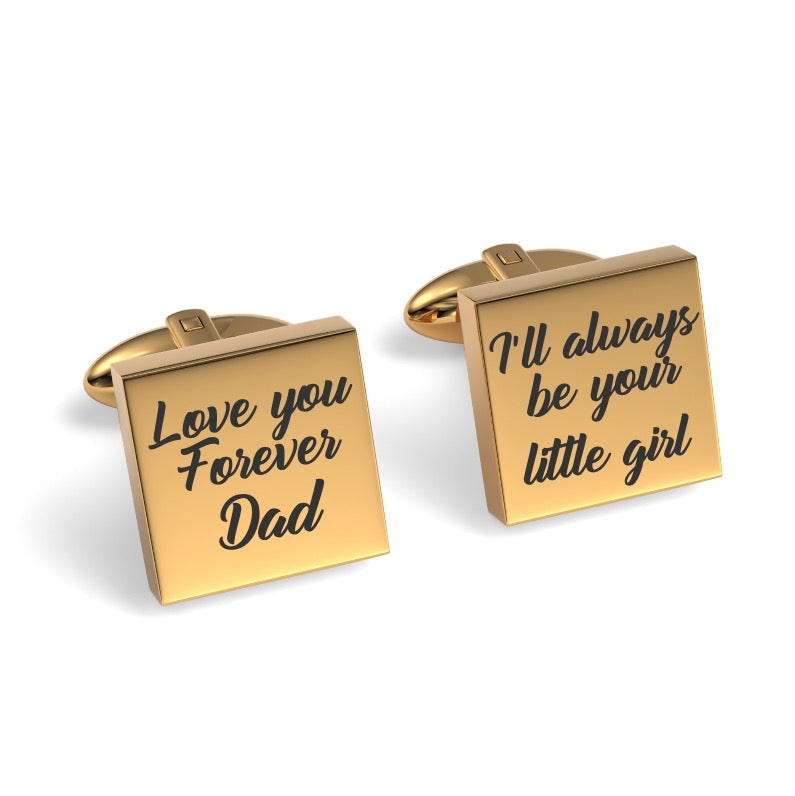 Love You Forever Dad Engraved Square Cufflinks
