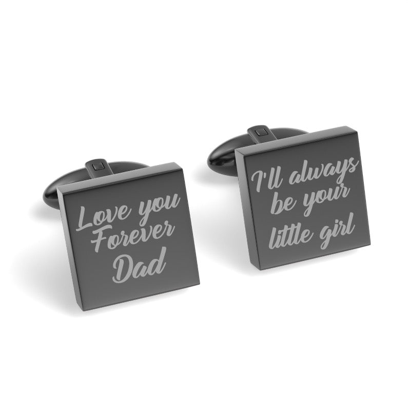 Love You Forever Dad Engraved Square Cufflinks
