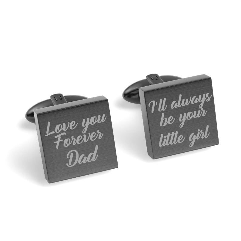Love You Forever Dad Engraved Square Cufflinks