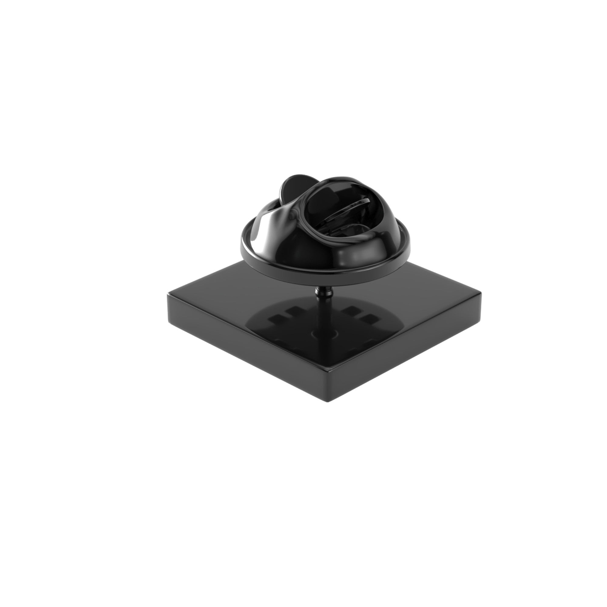 Square Shiny Black Engravable Lapel Pin
