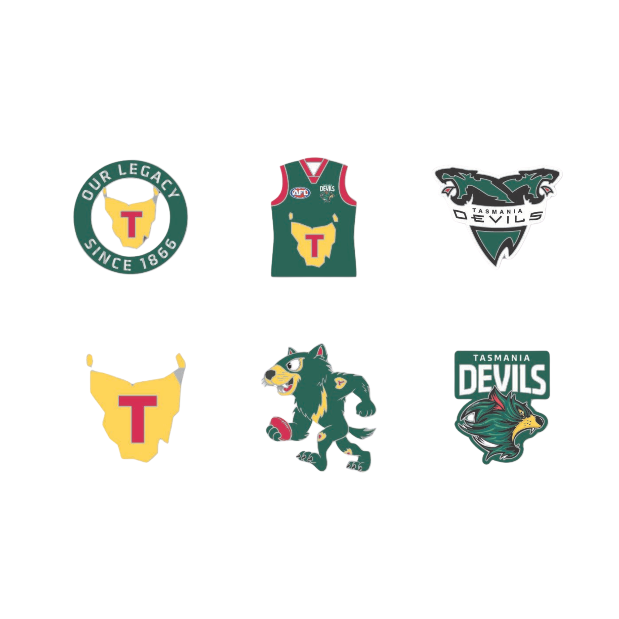 Tasmanian Devils Logo Pin Set
