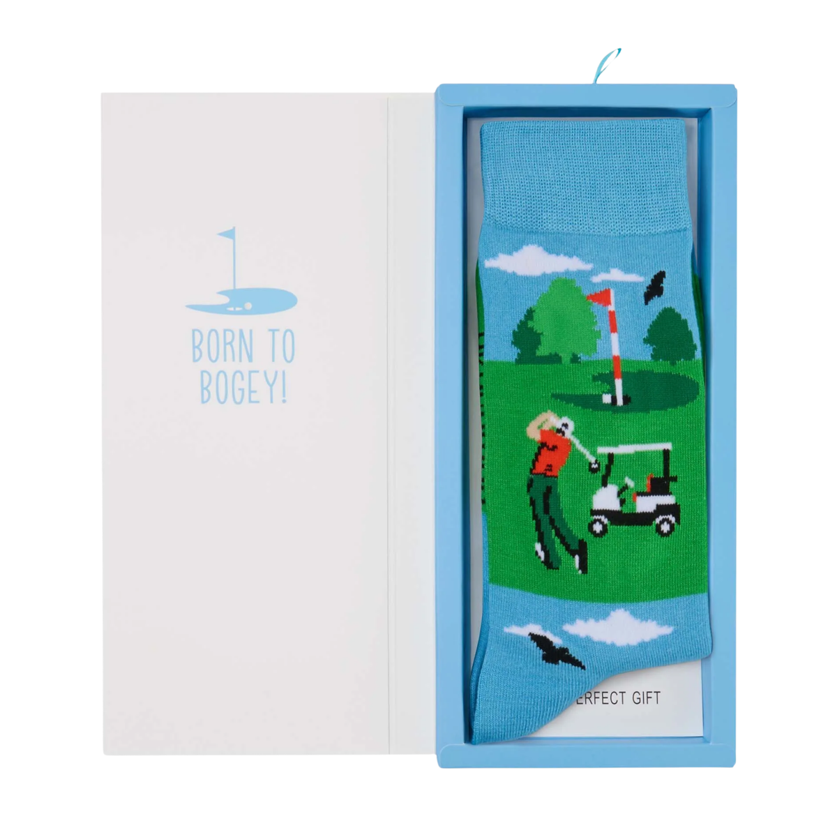 Mens Born To Bogey Bamboo Sock Card