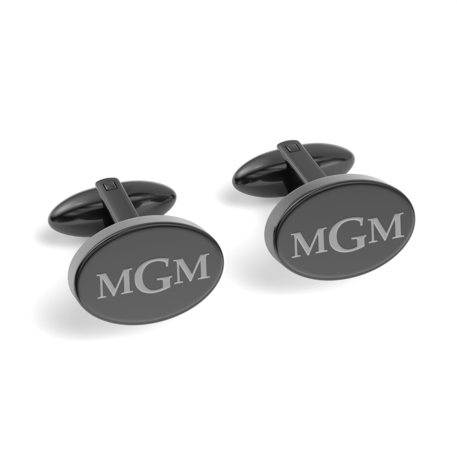 Engraved Monogram Initials Oval Cufflinks