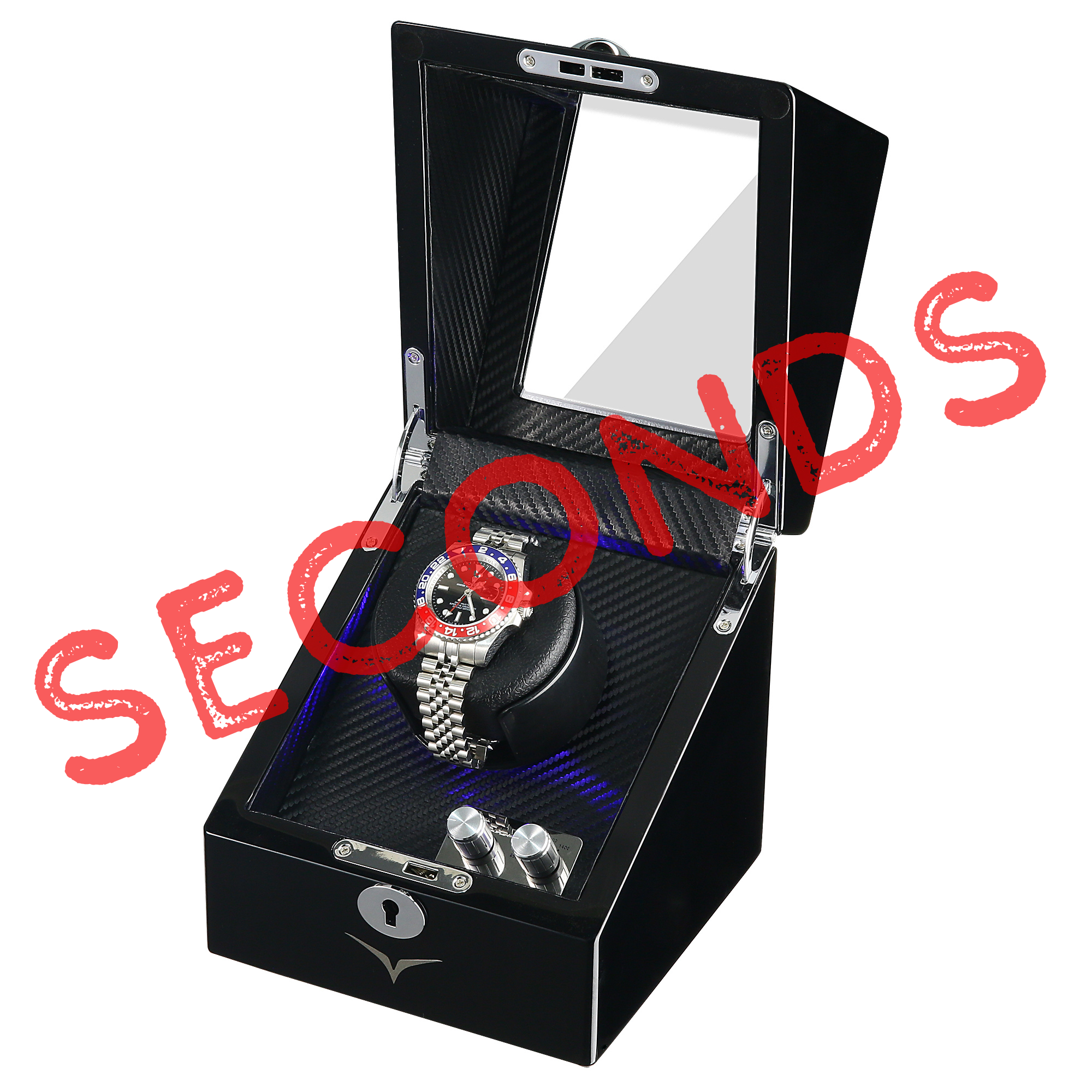 Seconds - Waratah Watch Winder Box for 1 Watch in Black (I)