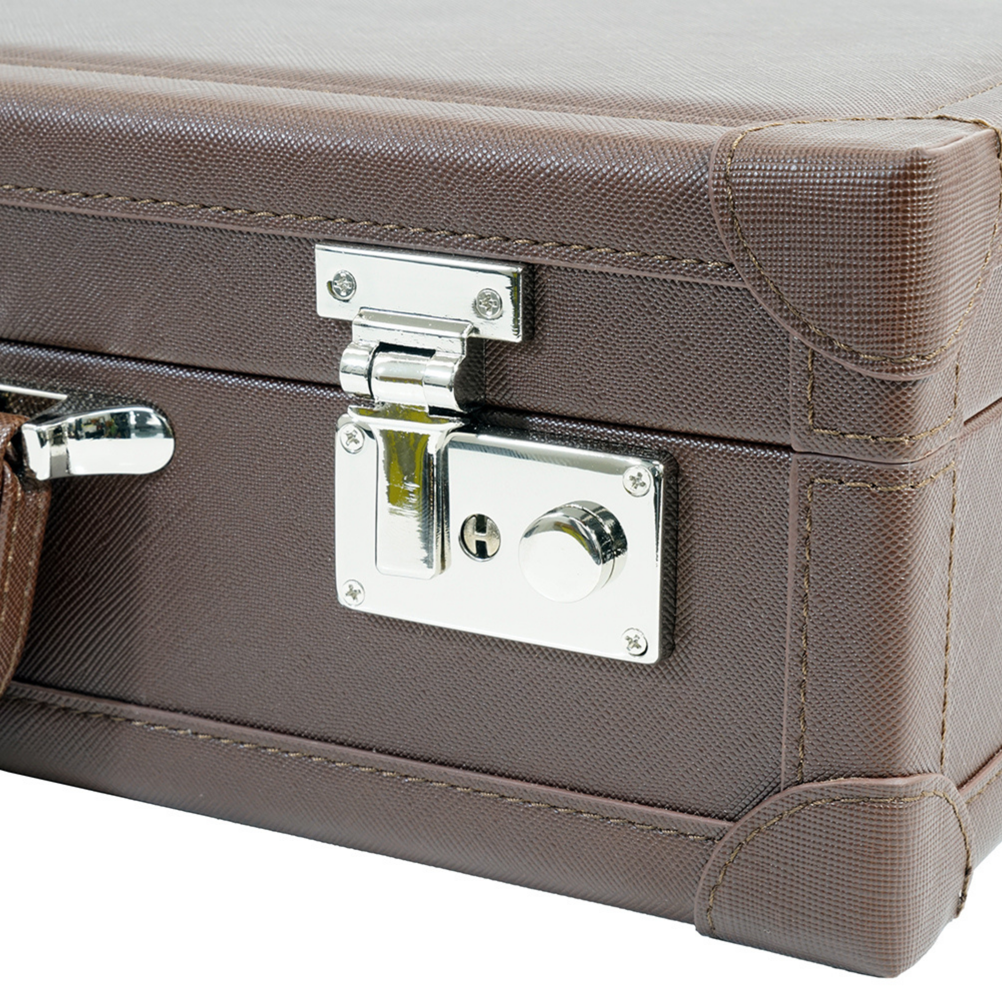 12 Slots Brown Leather Watch Case