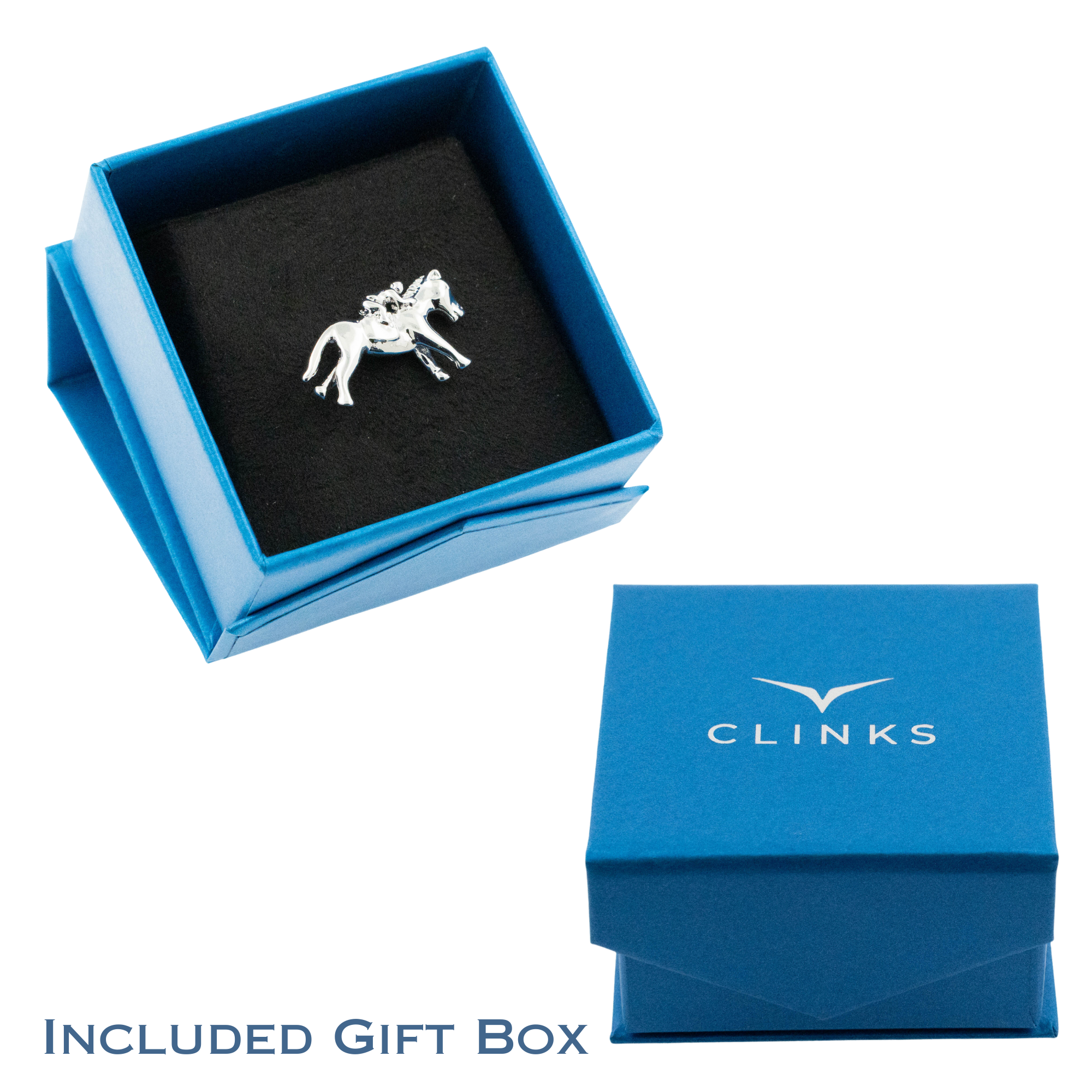 Rectangle Shiny Black Engravable Lapel Pin