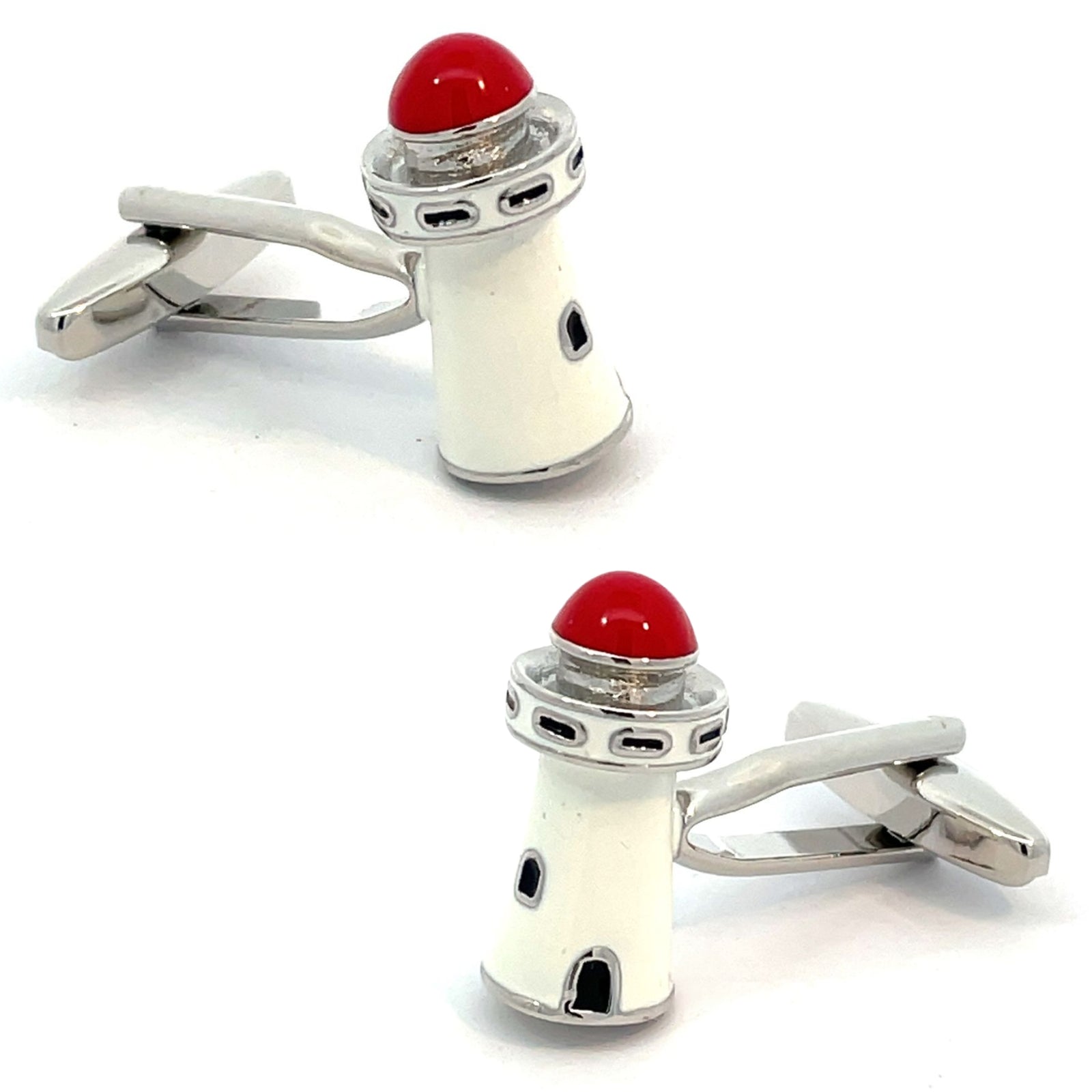 Red Domed Lighthouse Cufflinks