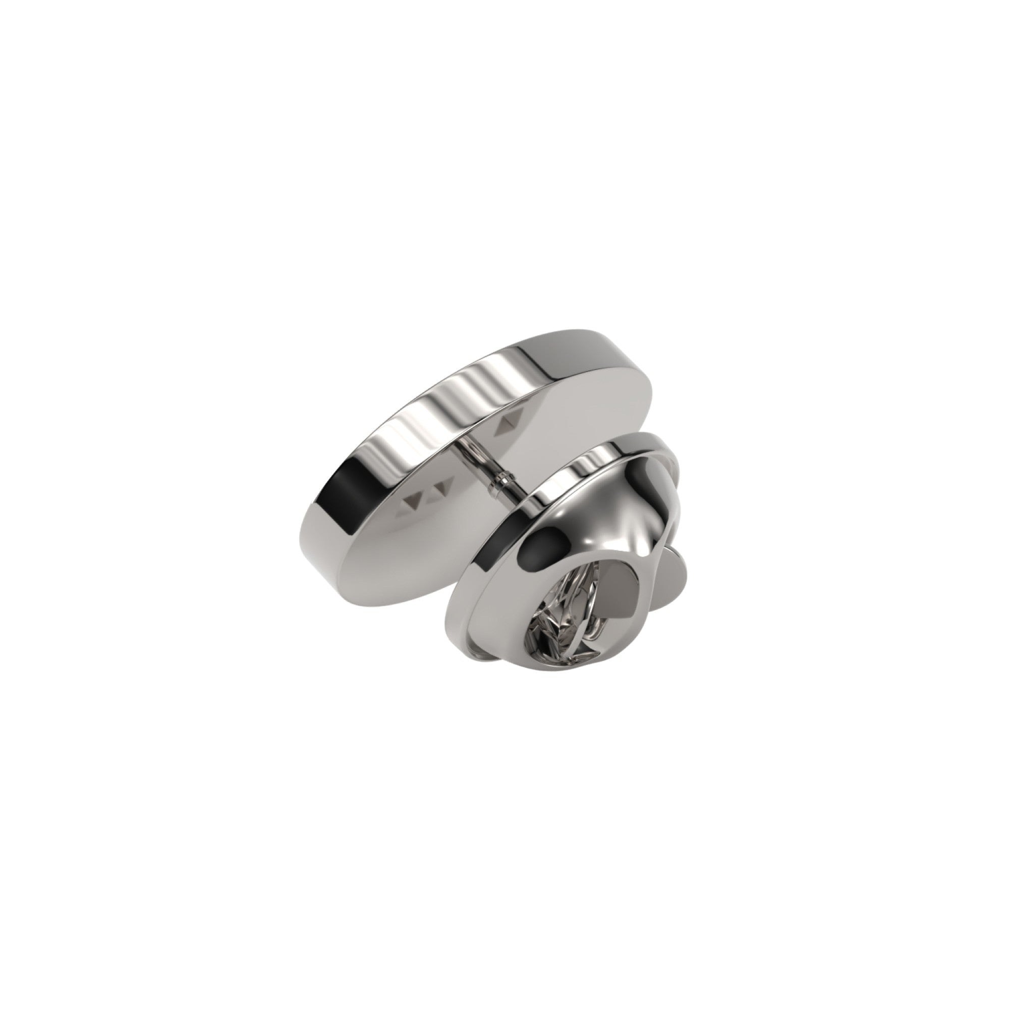Oval Shiny Silver Engravable Lapel Pin