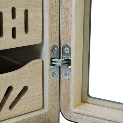 200 CT Black Wooden with Glass Top Cabinet for Cigars