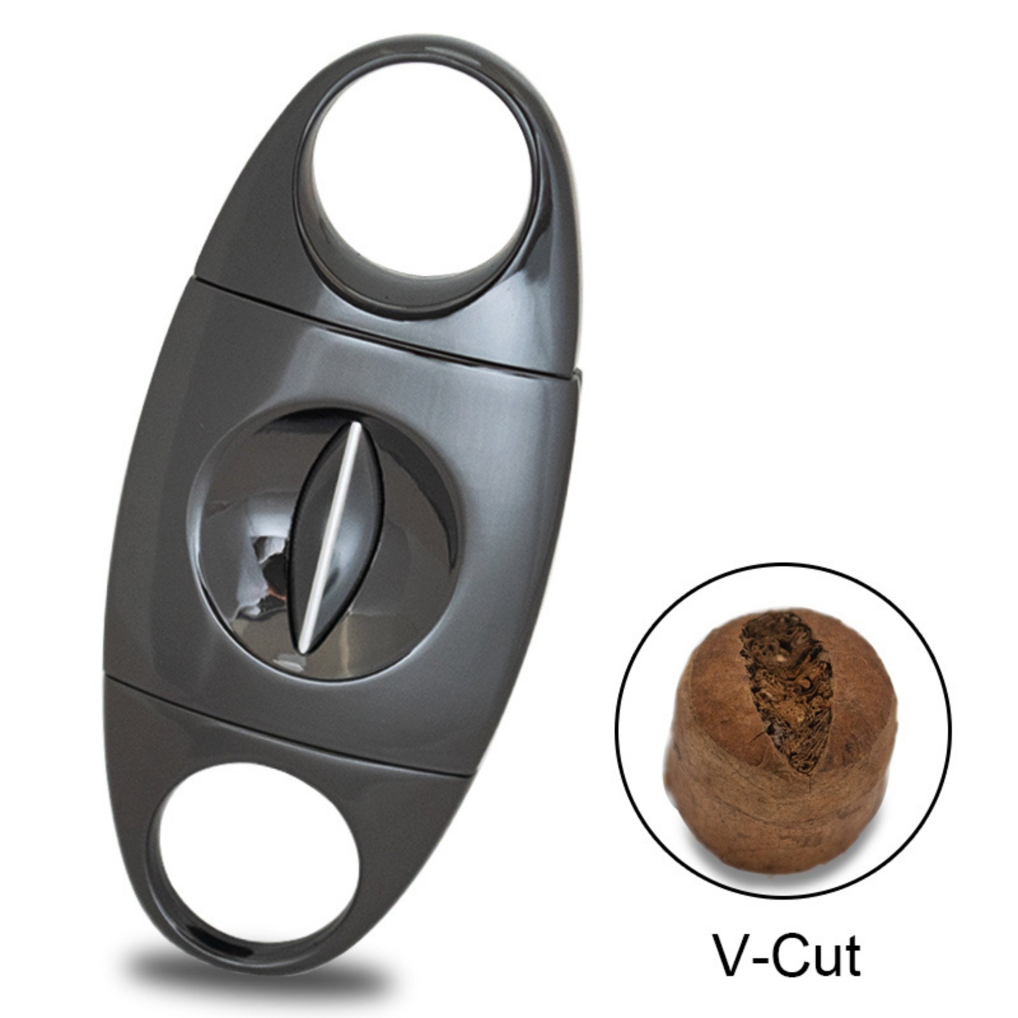 Gunmetal V-Cut Cigar Cutter