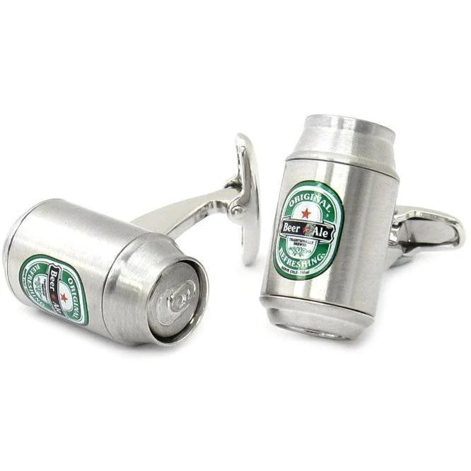 Silver Beer Can Cufflinks