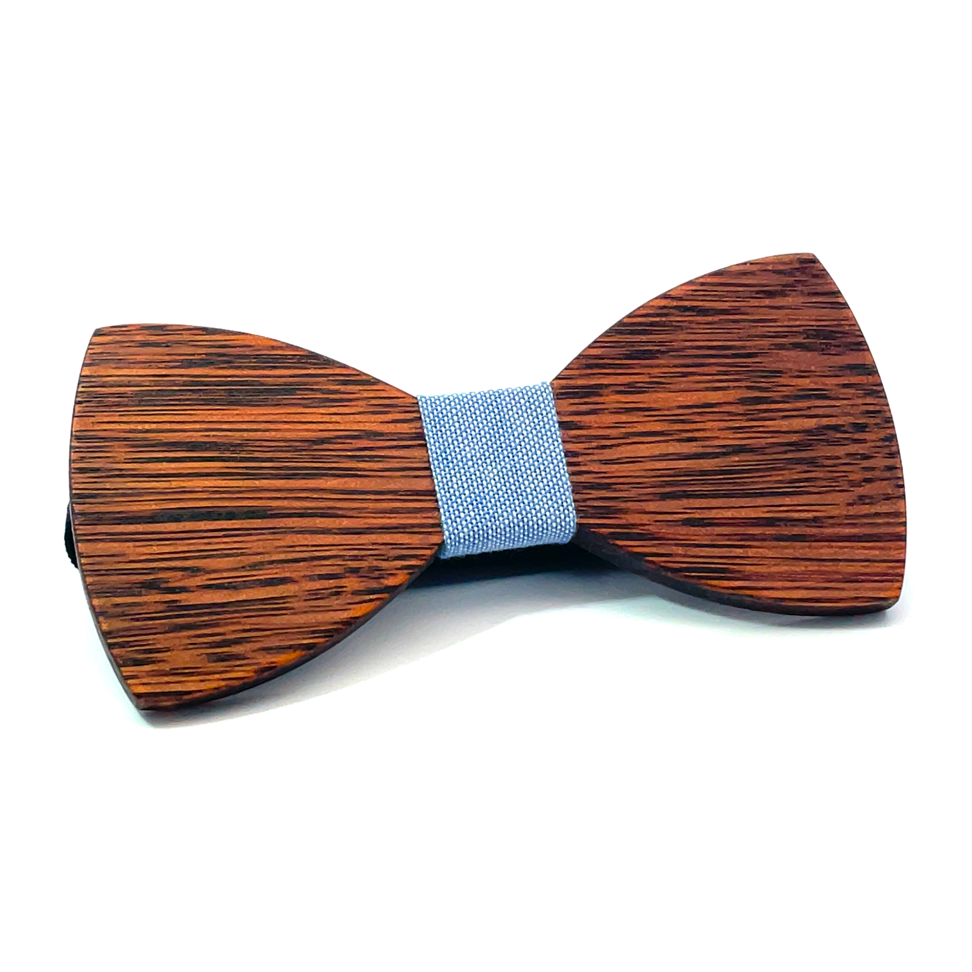 Dark Wood Light Blue Dot Fabric Kids Bow Tie