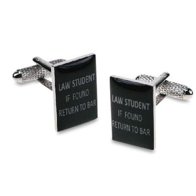 Law Student Slogan Cufflinks (if found, return to bar)