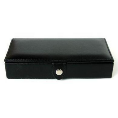 8 Pair Bonded Leather Black/Tan Cufflink Storage Box
