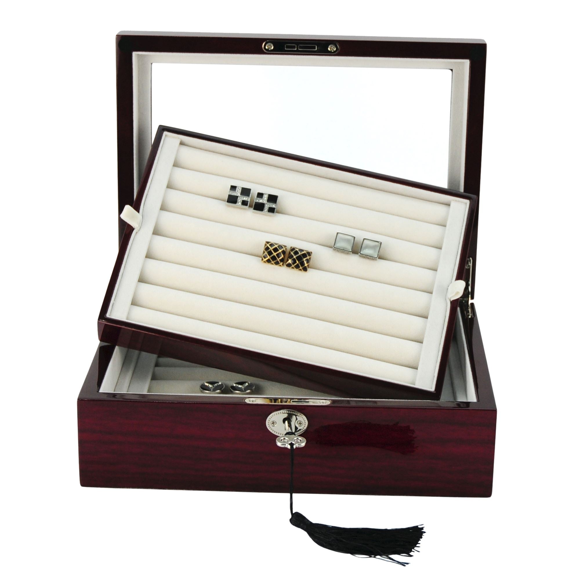 72 Pairs Cherry Wooden Cufflink Box Cufflink Boxes Clinks Australia 
